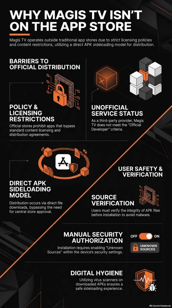 Why Magis TV Isn't on the App Store inforgraph