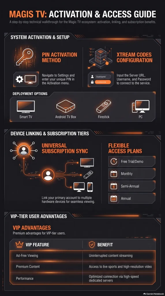 How the activation code works on Magis TV
infograph