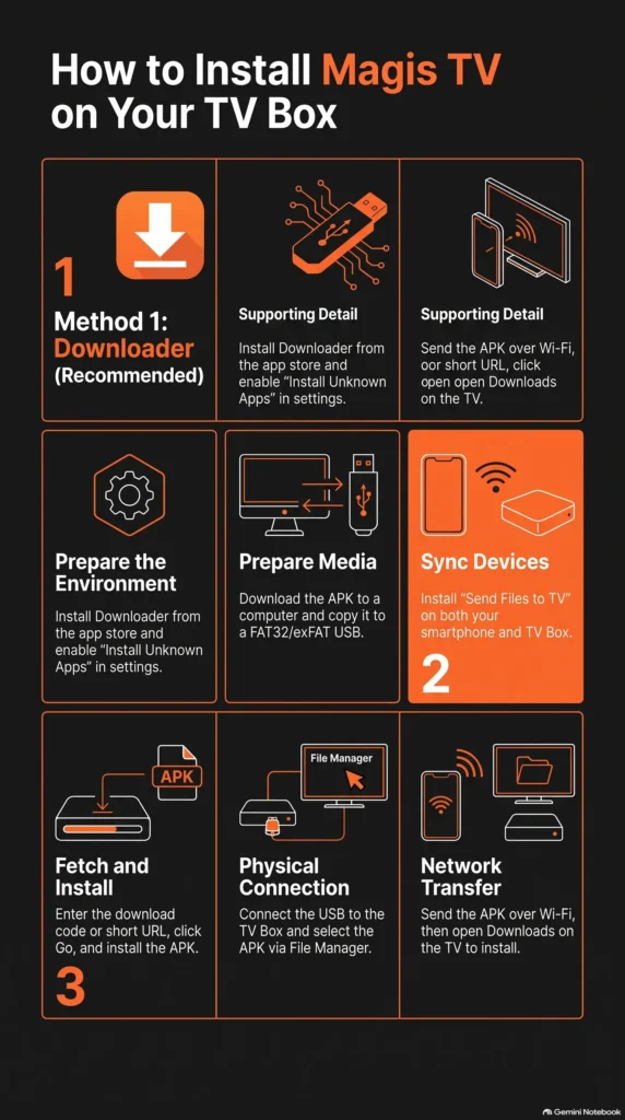 How the activation code works on Magis TV infograph